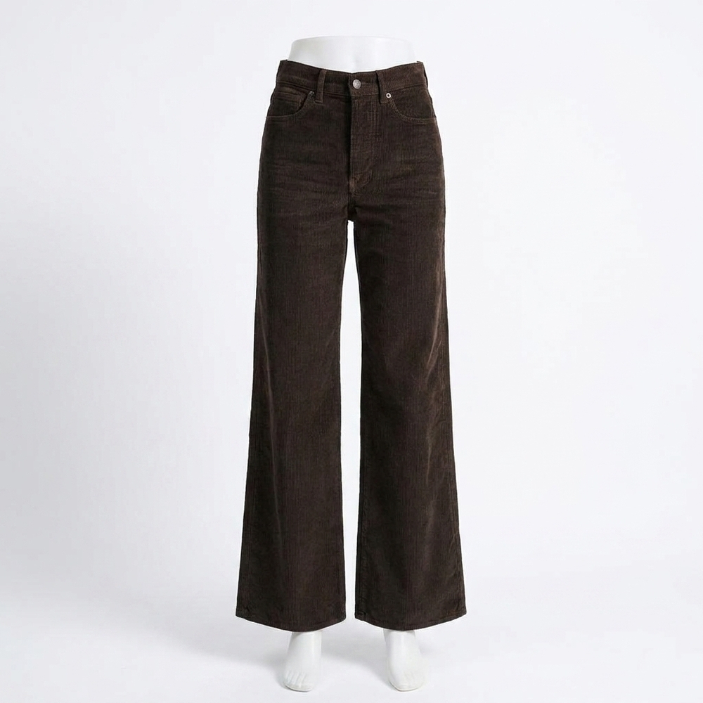 NEW VERONICA BEARD taylor corduroy wide-leg pant in dark umber